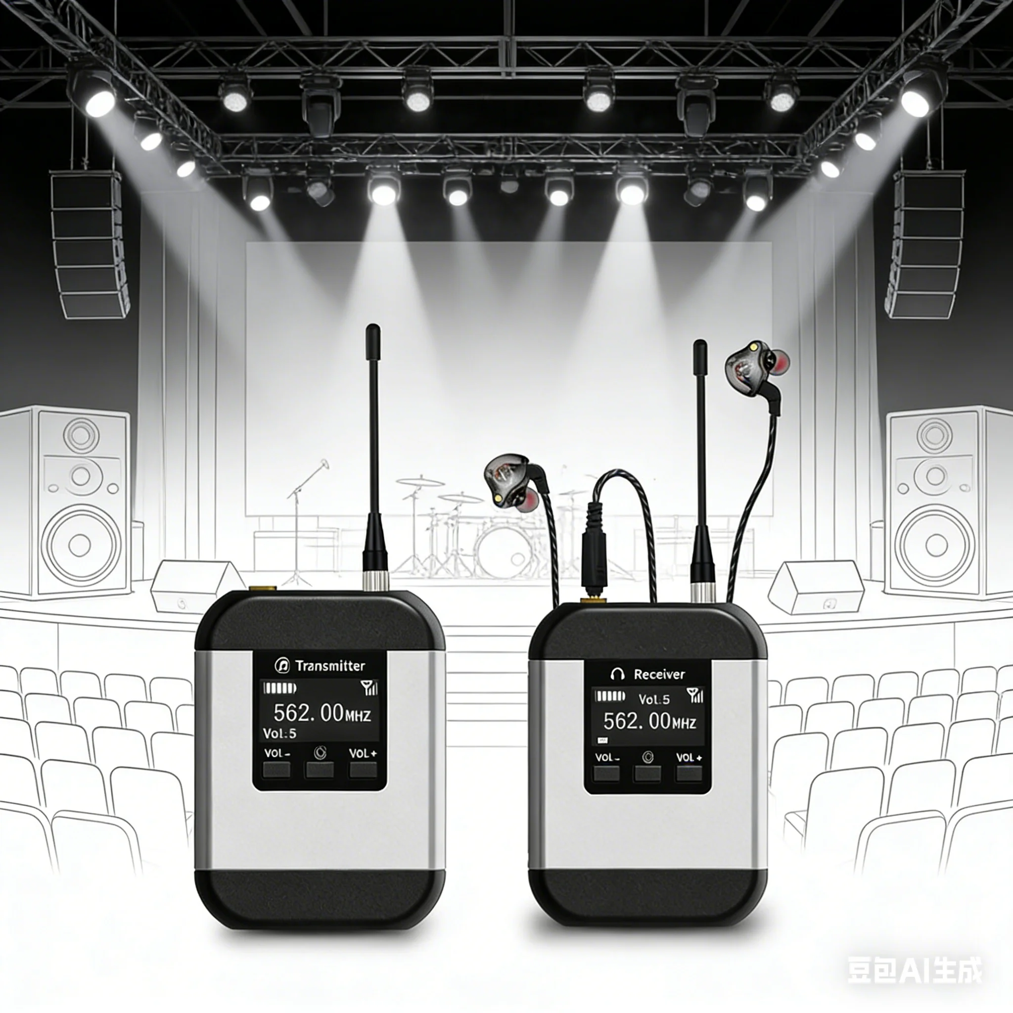 Audio & Music Xbox - Bezprzewodowy system monitoringu dousznego UHF, 20