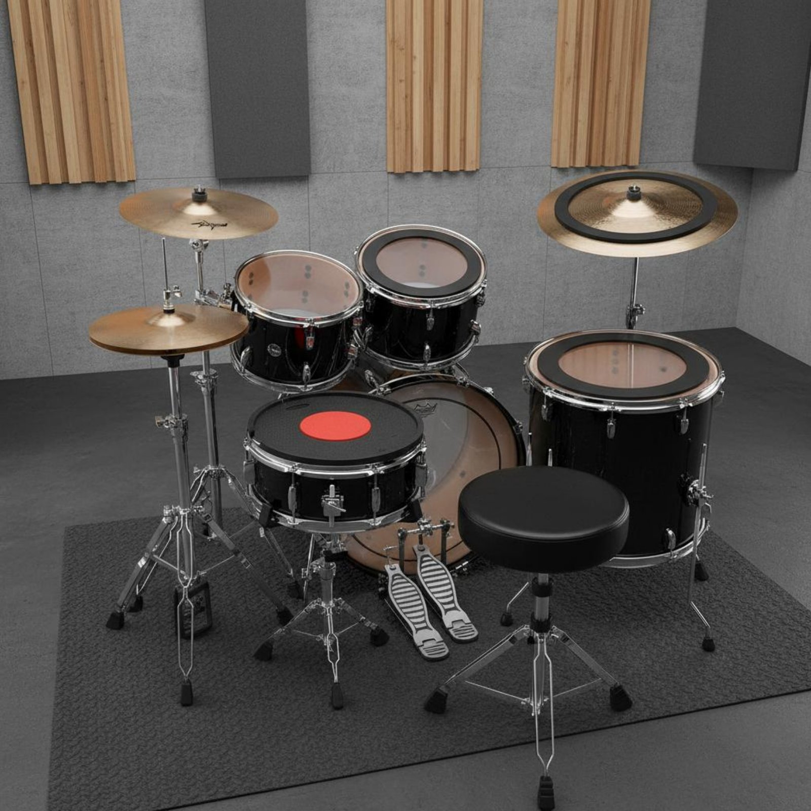 Drum Practice Pad - Gumowe tłumiki do bębnów i talerzy,
