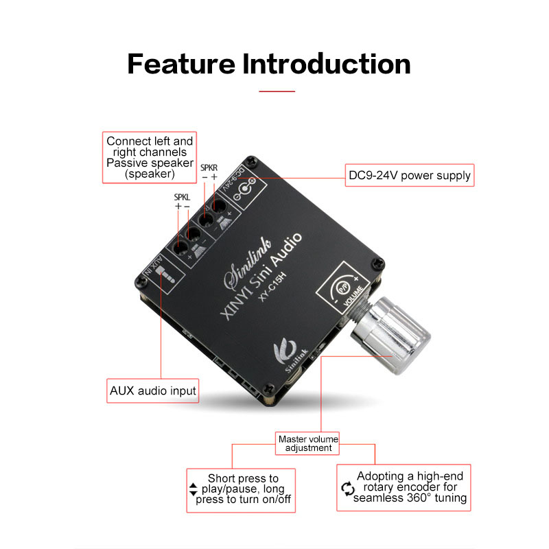 Wzmacniacz mocy 2*20W Bluetoot – Audio Music Player App recenzja i cena